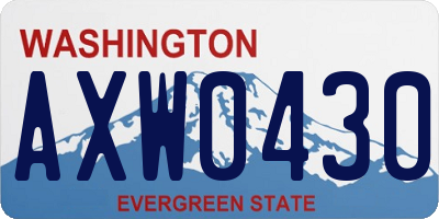 WA license plate AXW0430