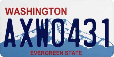 WA license plate AXW0431