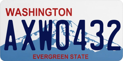 WA license plate AXW0432