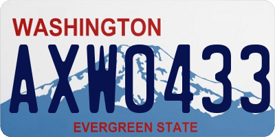 WA license plate AXW0433