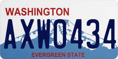 WA license plate AXW0434