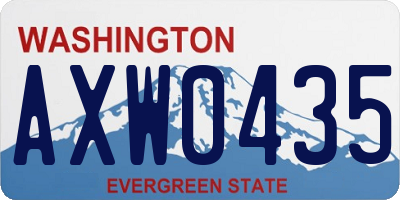 WA license plate AXW0435