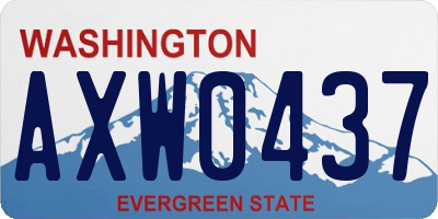 WA license plate AXW0437