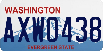 WA license plate AXW0438