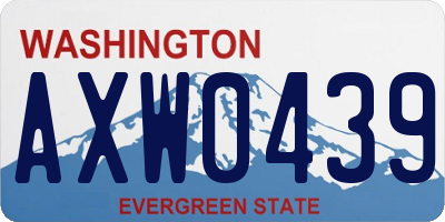 WA license plate AXW0439