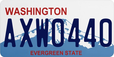 WA license plate AXW0440