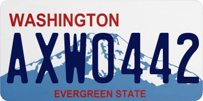 WA license plate AXW0442