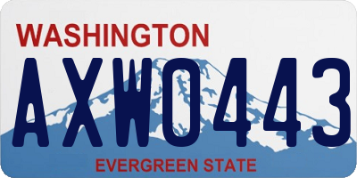 WA license plate AXW0443