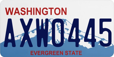 WA license plate AXW0445
