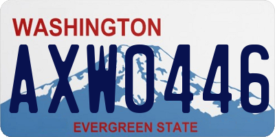 WA license plate AXW0446