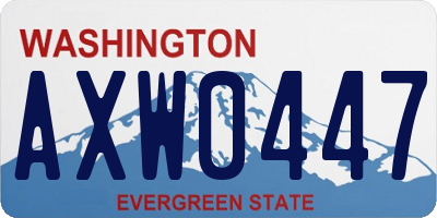 WA license plate AXW0447