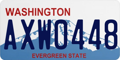 WA license plate AXW0448