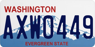 WA license plate AXW0449