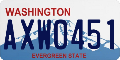 WA license plate AXW0451