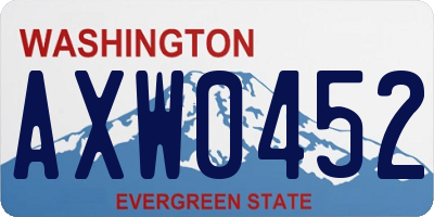 WA license plate AXW0452