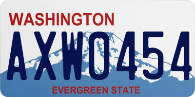 WA license plate AXW0454