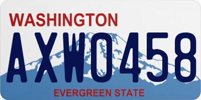 WA license plate AXW0458
