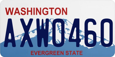 WA license plate AXW0460