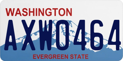 WA license plate AXW0464