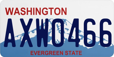 WA license plate AXW0466
