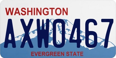 WA license plate AXW0467