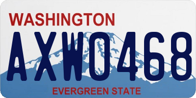 WA license plate AXW0468