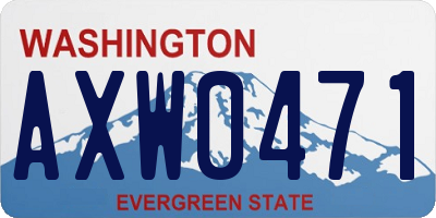 WA license plate AXW0471