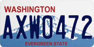 WA license plate AXW0472