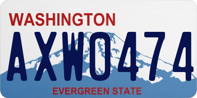 WA license plate AXW0474