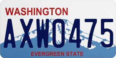 WA license plate AXW0475