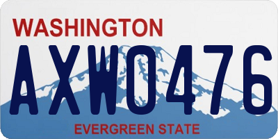 WA license plate AXW0476