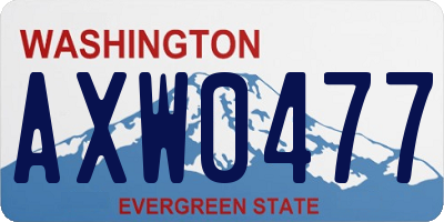 WA license plate AXW0477