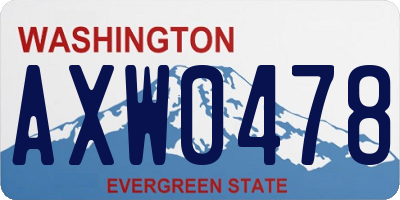 WA license plate AXW0478
