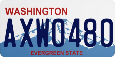 WA license plate AXW0480