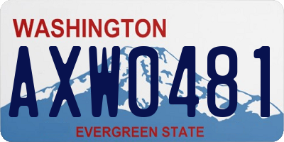 WA license plate AXW0481