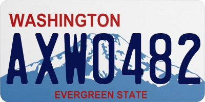 WA license plate AXW0482
