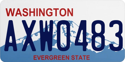 WA license plate AXW0483