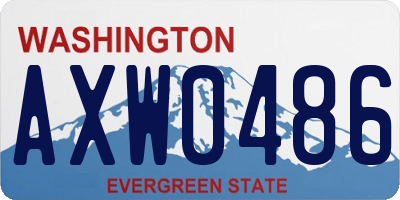 WA license plate AXW0486