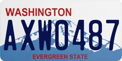 WA license plate AXW0487