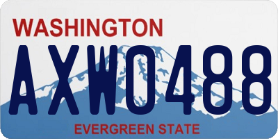 WA license plate AXW0488