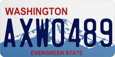 WA license plate AXW0489