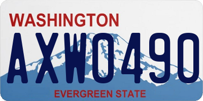 WA license plate AXW0490