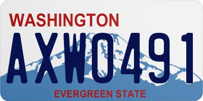 WA license plate AXW0491