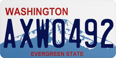 WA license plate AXW0492