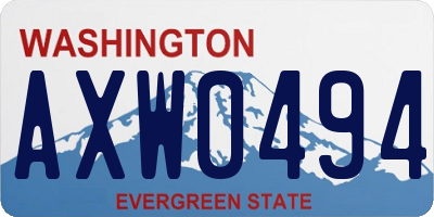 WA license plate AXW0494