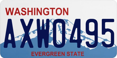 WA license plate AXW0495