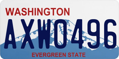 WA license plate AXW0496