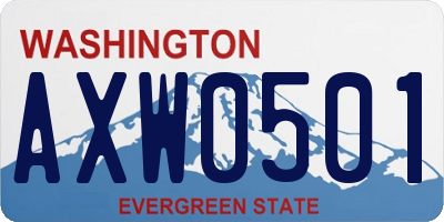 WA license plate AXW0501