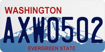 WA license plate AXW0502
