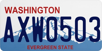 WA license plate AXW0503